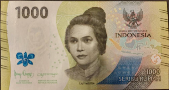 INDONESIA 1000 Rupiah; B-617a, 2022, UNCIRCULATED; New design, features T Meutia