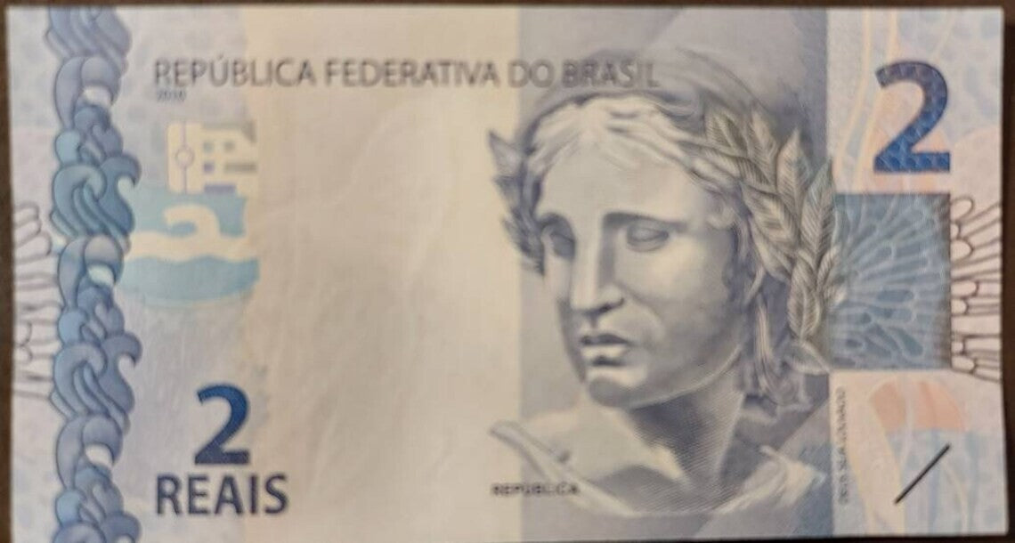 Brazil 2 Reais; B-874f; UNC; 2021 ~ Turtles on note and as watermark
