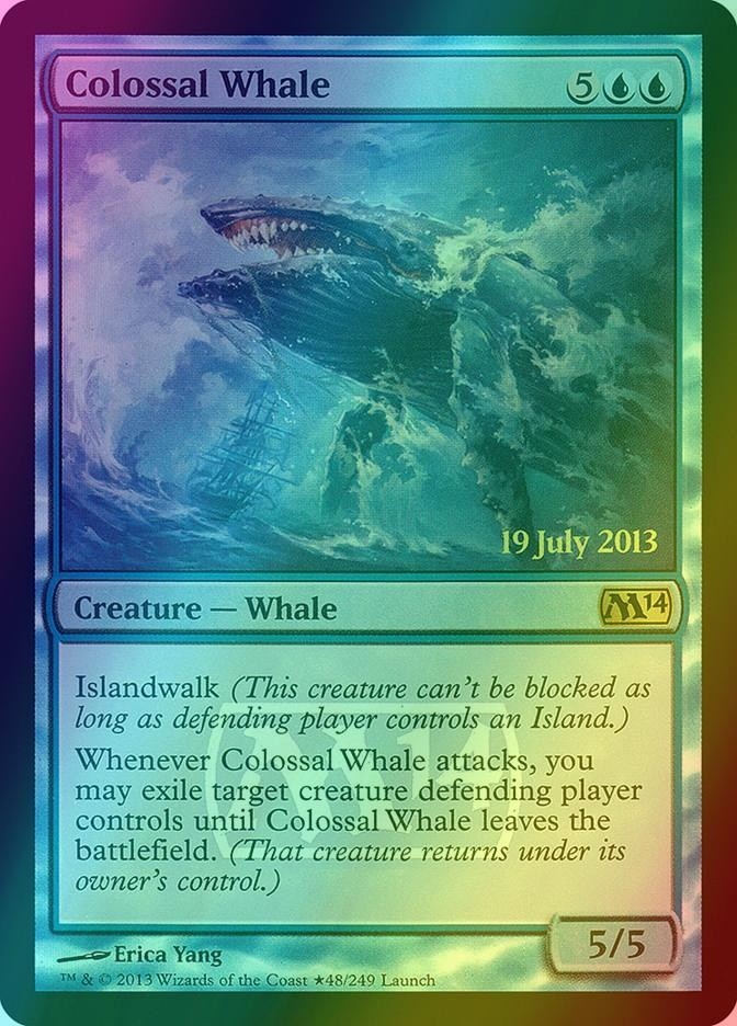 Colossal Whale FOIL (LP-NM) ~ Pre-Release PROMO from Magic Core set 2014 #48 MTG