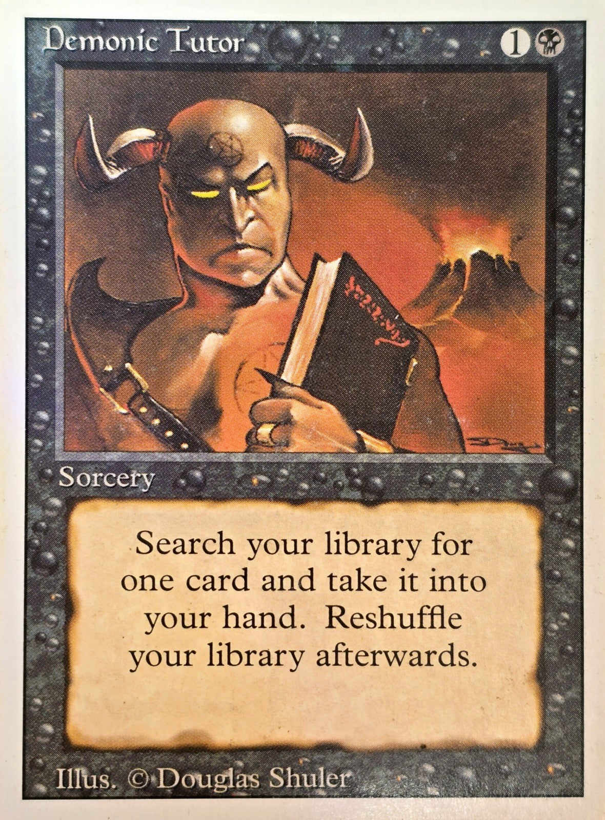 Demonic Tutor #105 MP from Revised Edition MTG 1994