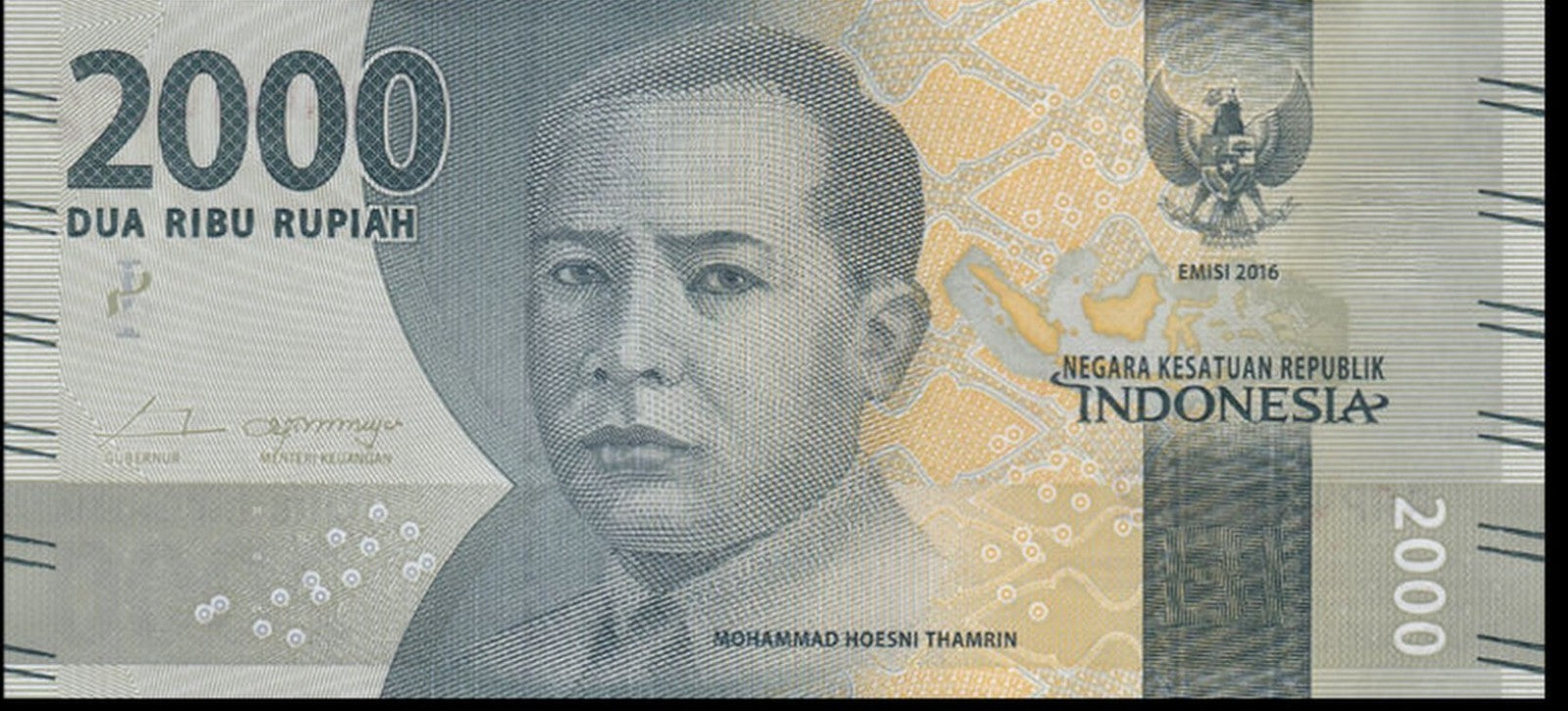 INDONESIA 2000 Rupiah, P155a from 2016; UNCIRCULATED, "AAA" Prefix