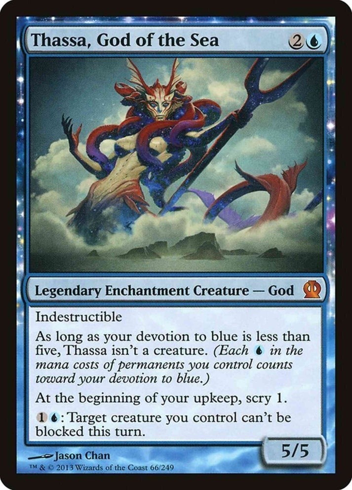 Thassa, God of the Sea (LP-NM) ~ Mythic Rare from Theros #66 MTG