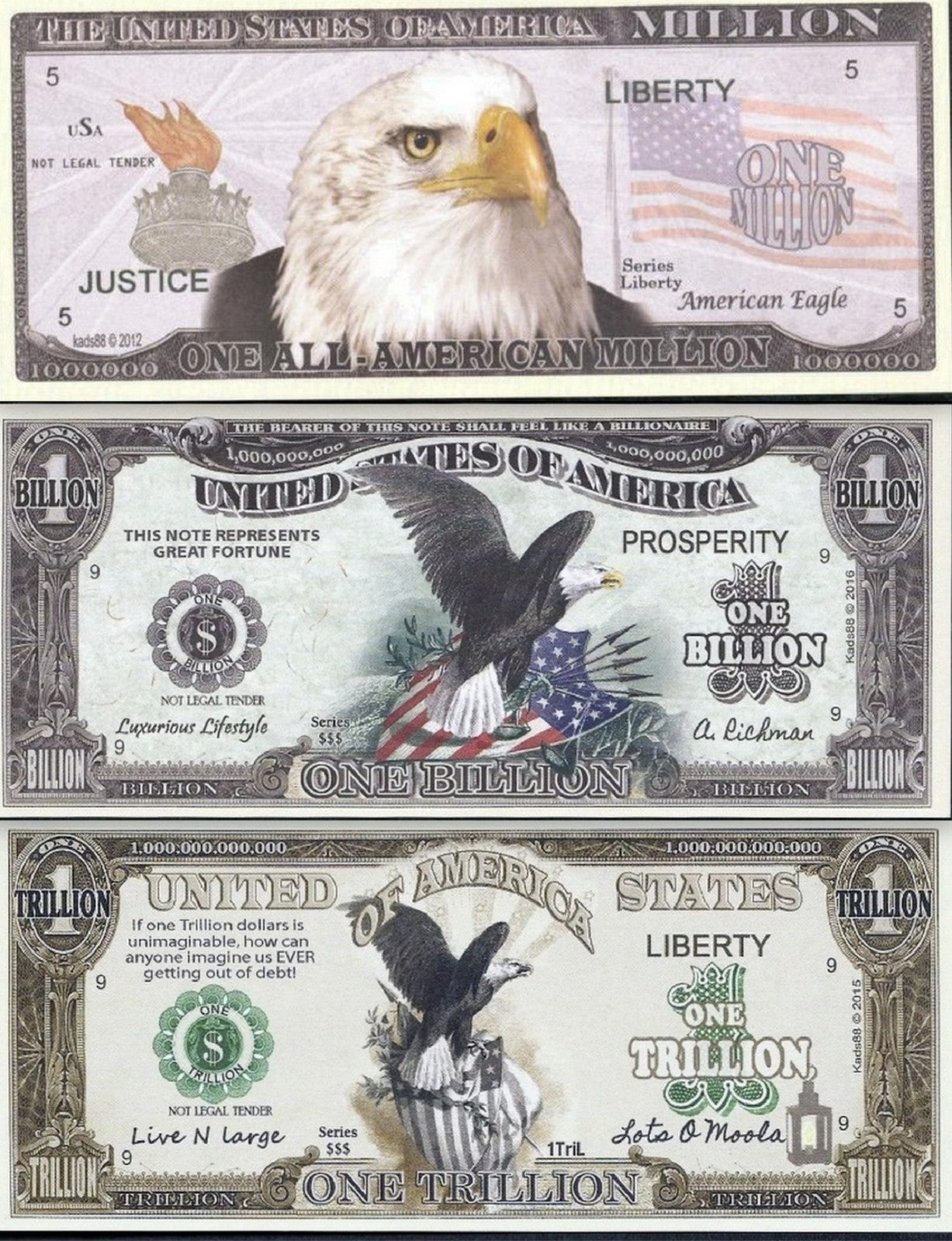 USA HISTORICAL EVENTS Set - Mount Rushmore; Midnight Ride; Declaration Signing