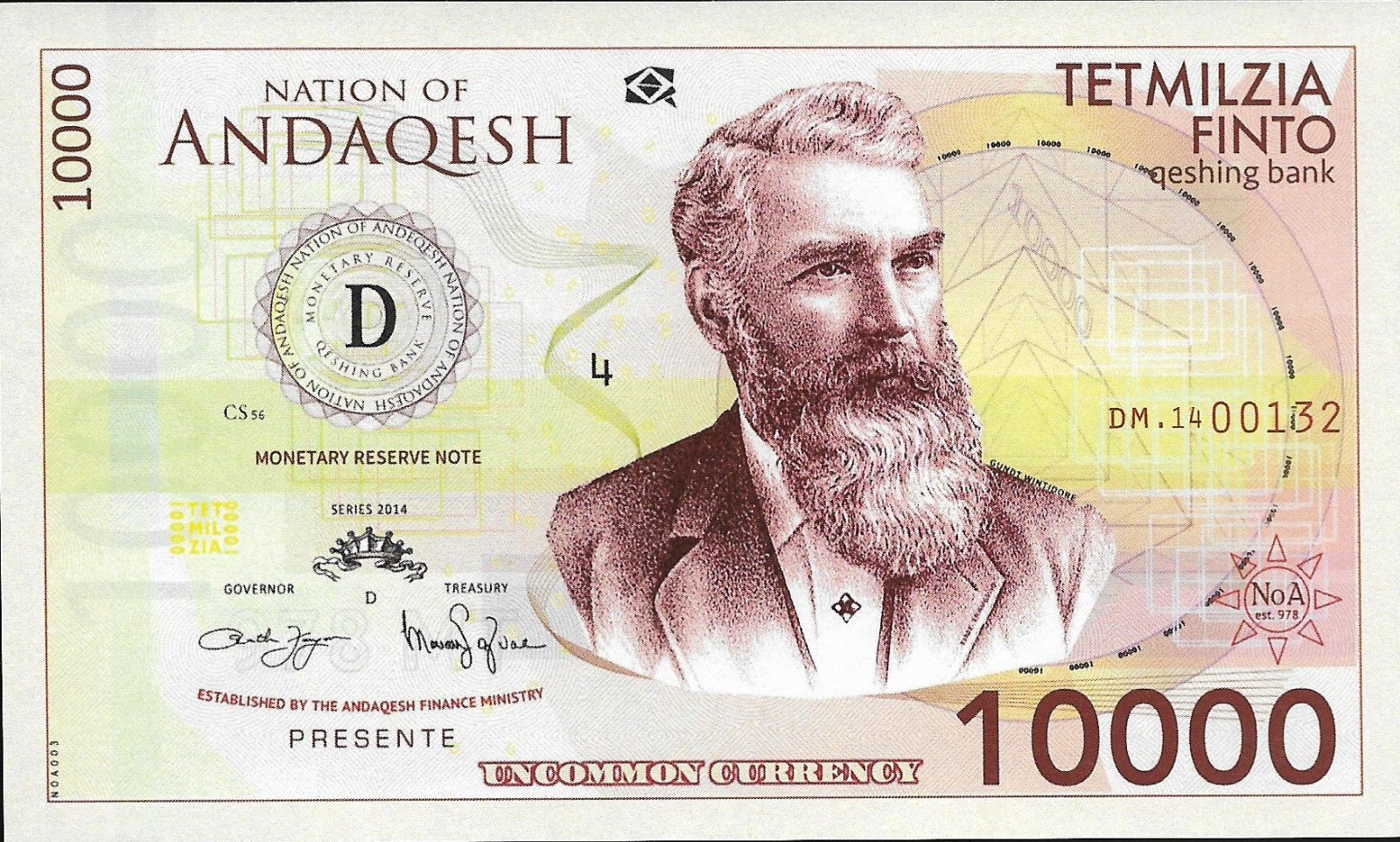 2014 ANDAQESH 10000 FINTO - Limited Private Fantasy Issue - Nude Queen A. Qesh