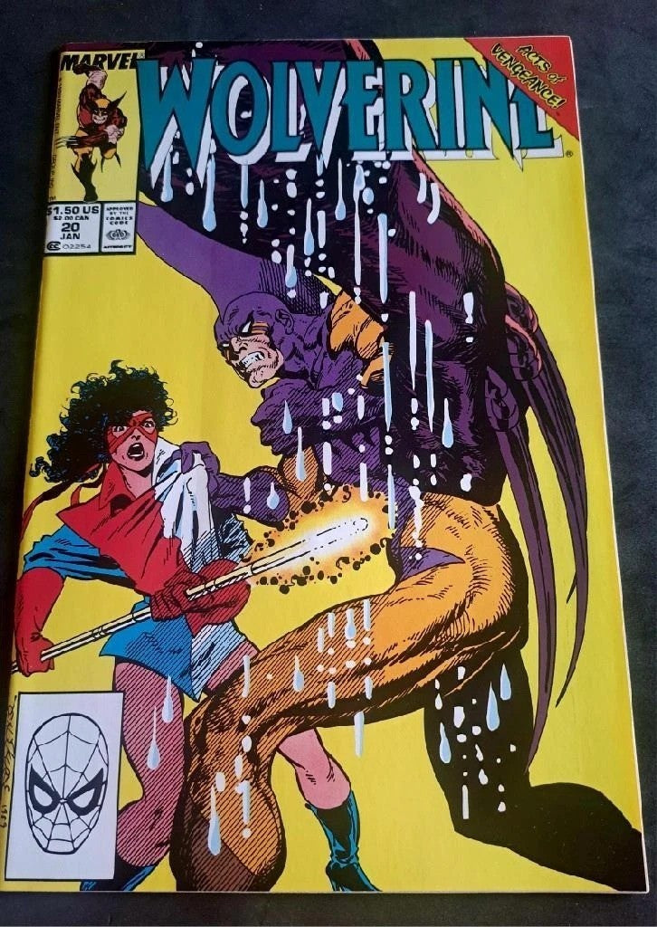 WOLVERINE ~ Vol. 2 #20 1990 ~ Direct Edition ~ (VF-NM ~ 9.0) ~ White Pages