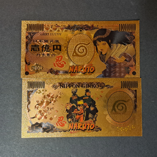 HINATA HYUGA - Japanese Anime; .9999 GOLD Billion Yen; With display holder