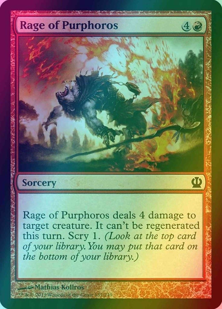 Rage of Purphoros FOIL #137 (LP-NM) C from Theros MTG 2013