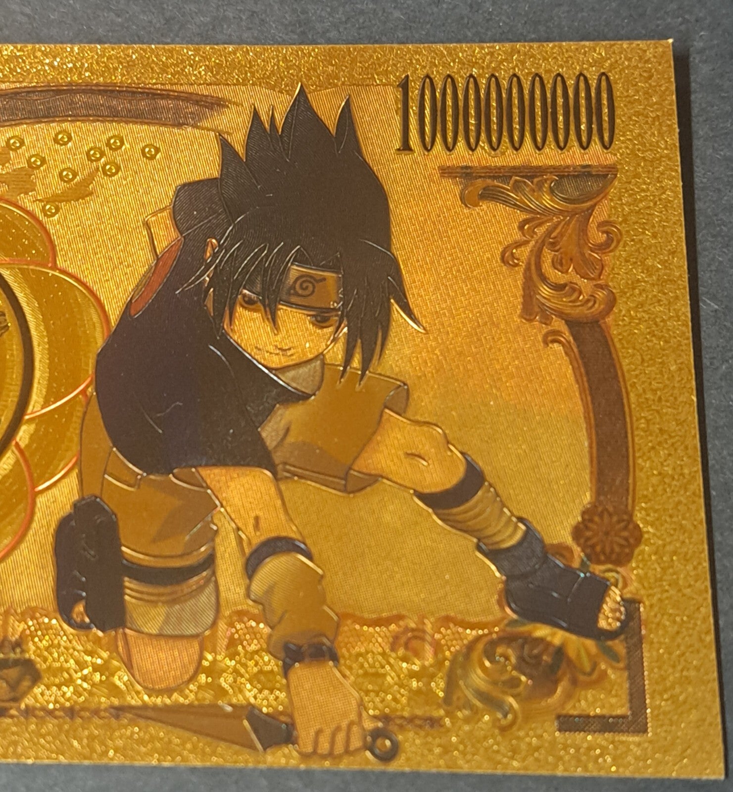SASUKE UCHIHA - Japanese Anime; .9999 GOLD Billion Yen; With display holder