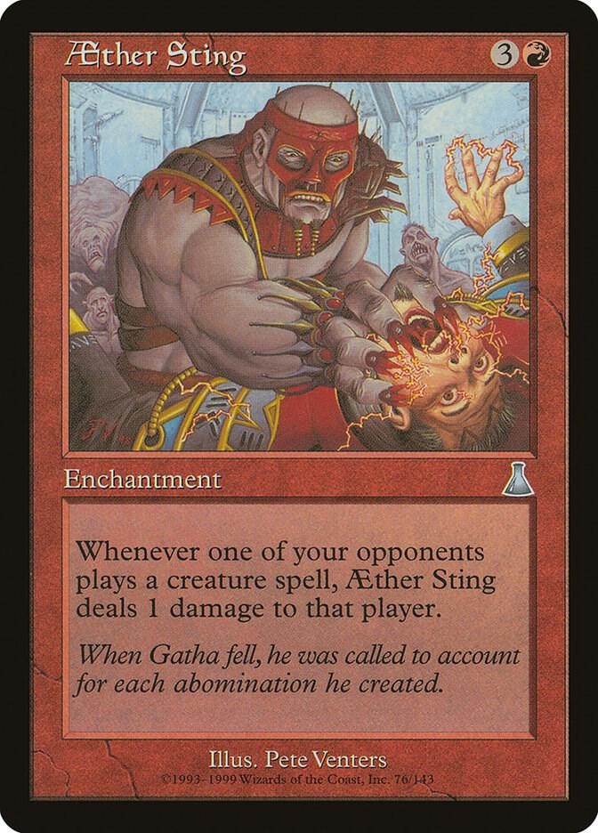 Aether Sting LP from Urza's Destiny #76 MTG 1999
