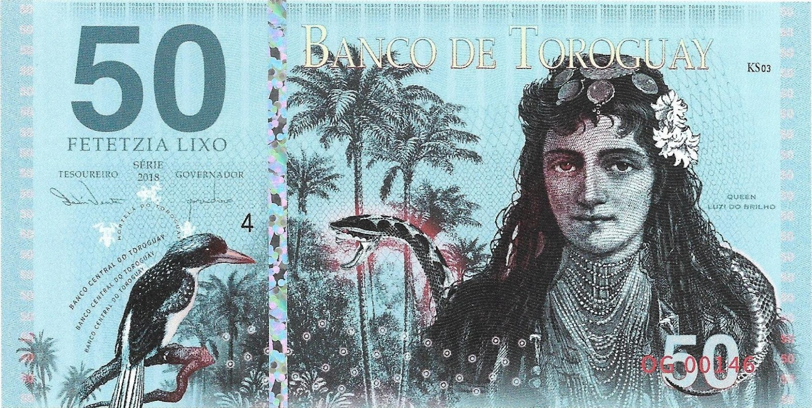 2018 Toroguay 50 Lixo π POLYMER; Limited Private Issue; UNC π SNAKE GODDESS