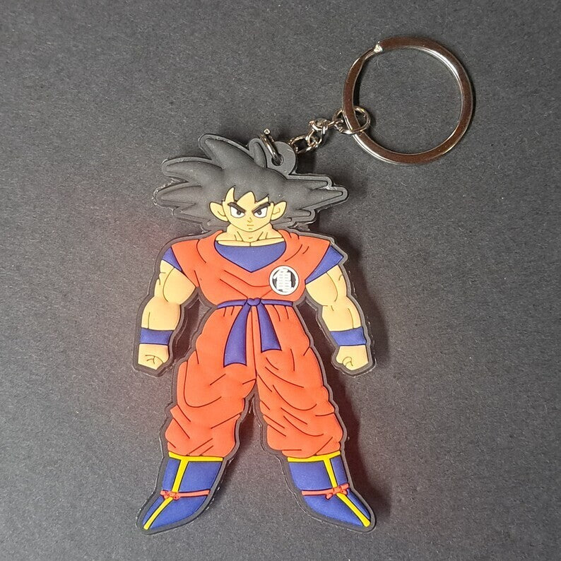 GOKU from Dragon Ball Z Key Chain; Dual Sided, PVC Figurine Chain