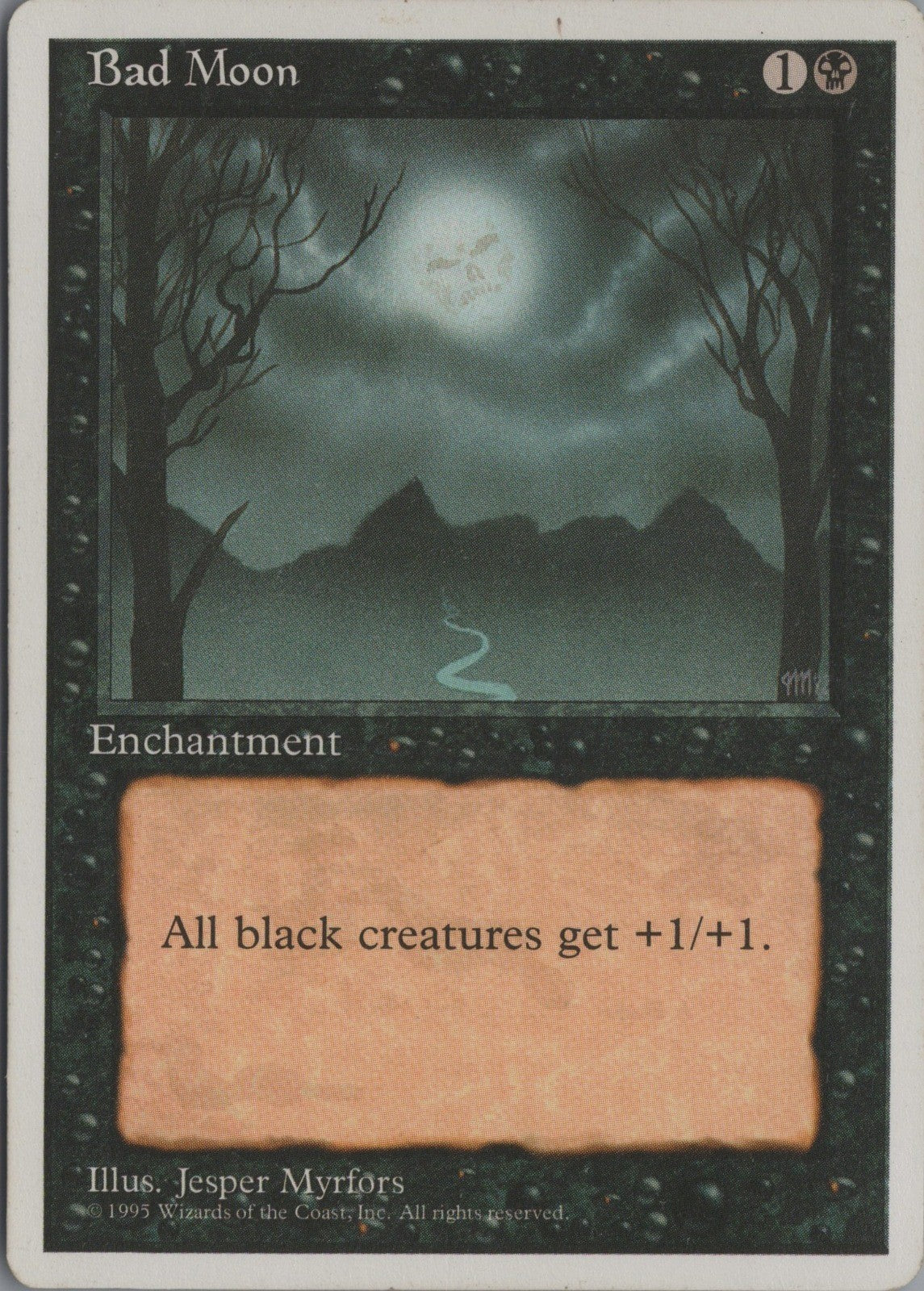 Bad Moon #120 (LP) Rare from Fourth Edition MTG 1995