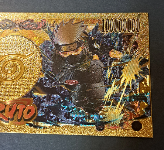 KAKASHI HATAKE - Japanese Anime; .9999 GOLD Billion Yen; With display holder