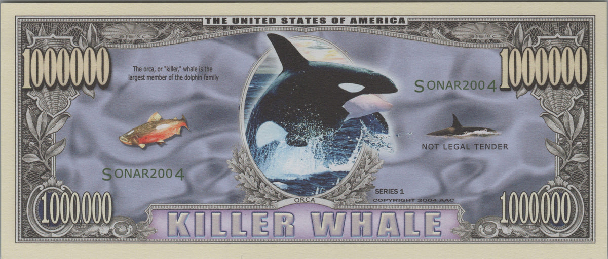 Killer Whales, Fantasy Million Note; features Orcas
