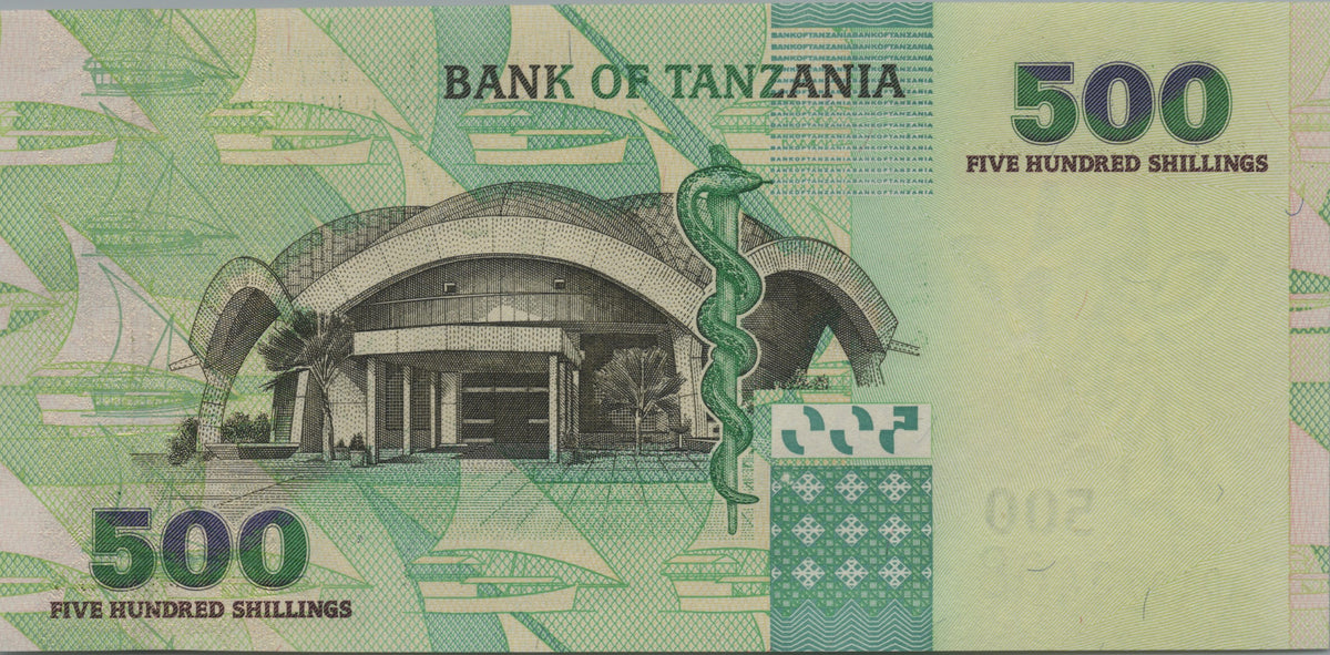 Tanzania 500 Shillings, P35, 2003, UNCIRCULATED; features a Cape Buffalo