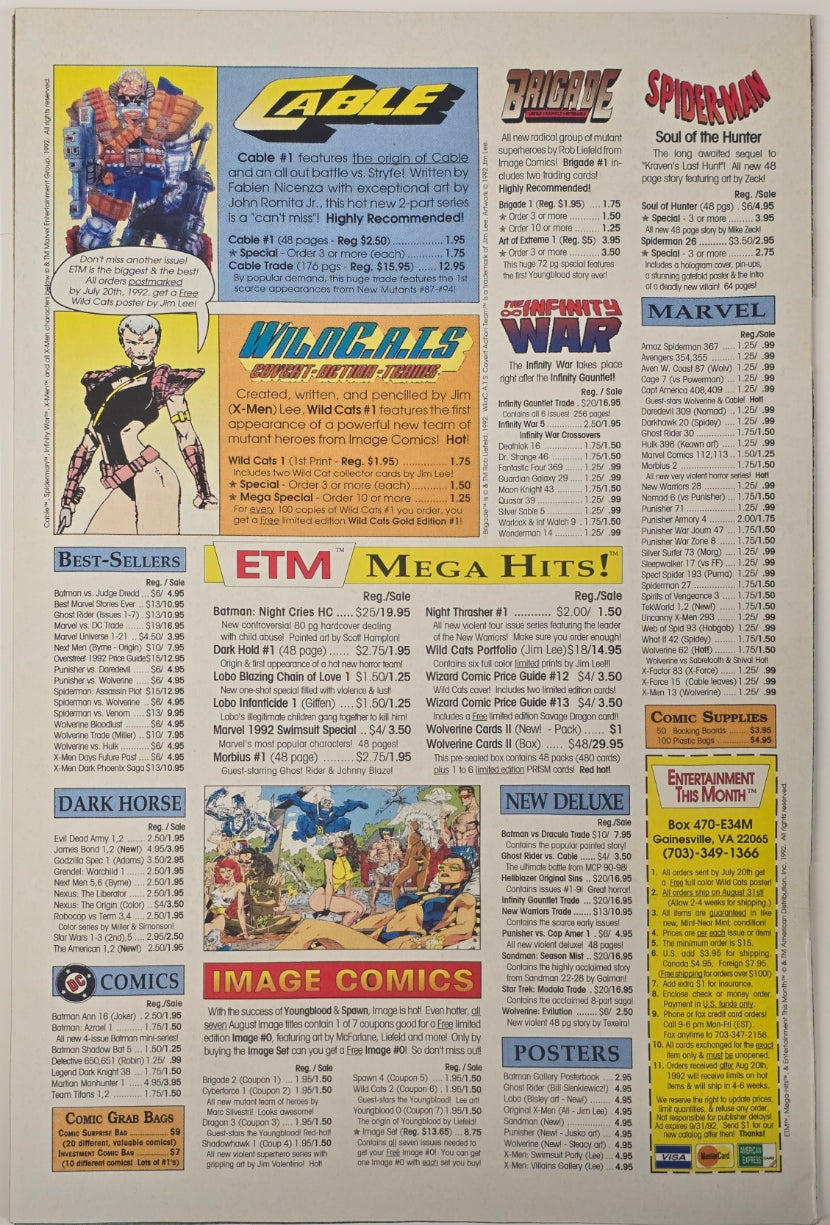 X-Men #11, Direct Edition, Marvel, 1992, NM - Jim Lee