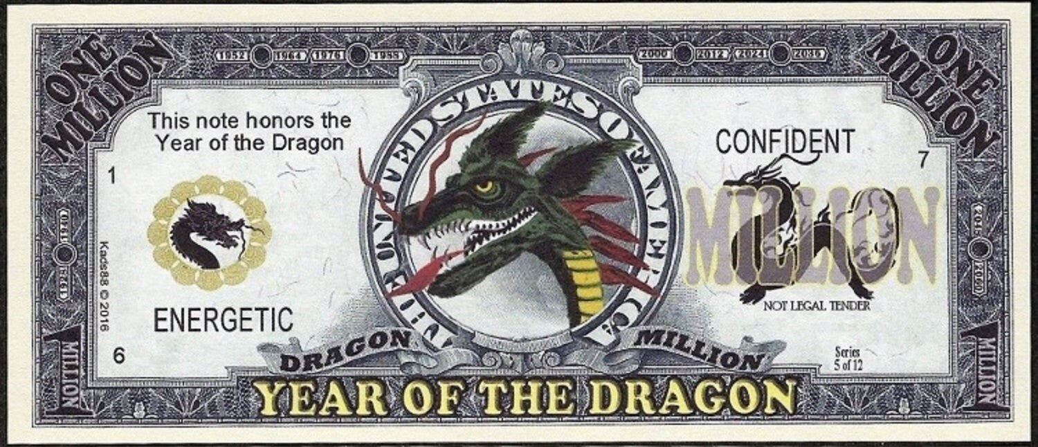 Chinese Zodiac: Chinese New Year of the DRAGON Fantasy Note