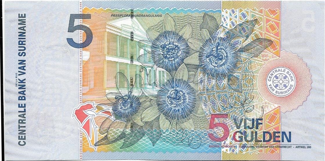 SURINAME 5 Gulden; P- 146 ~~ 6th Issue World Banknote Series ~~ LIMITED Issues