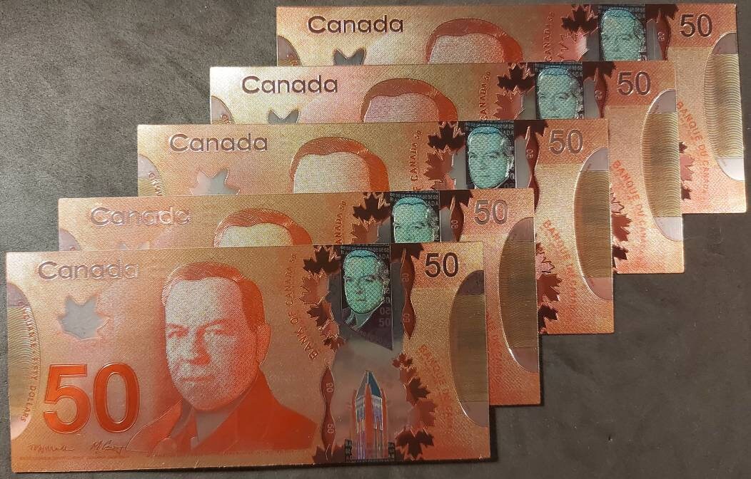 Canada 50 Dollars FANTASY .9999 COLOR FOIL Note; Stunning Colors