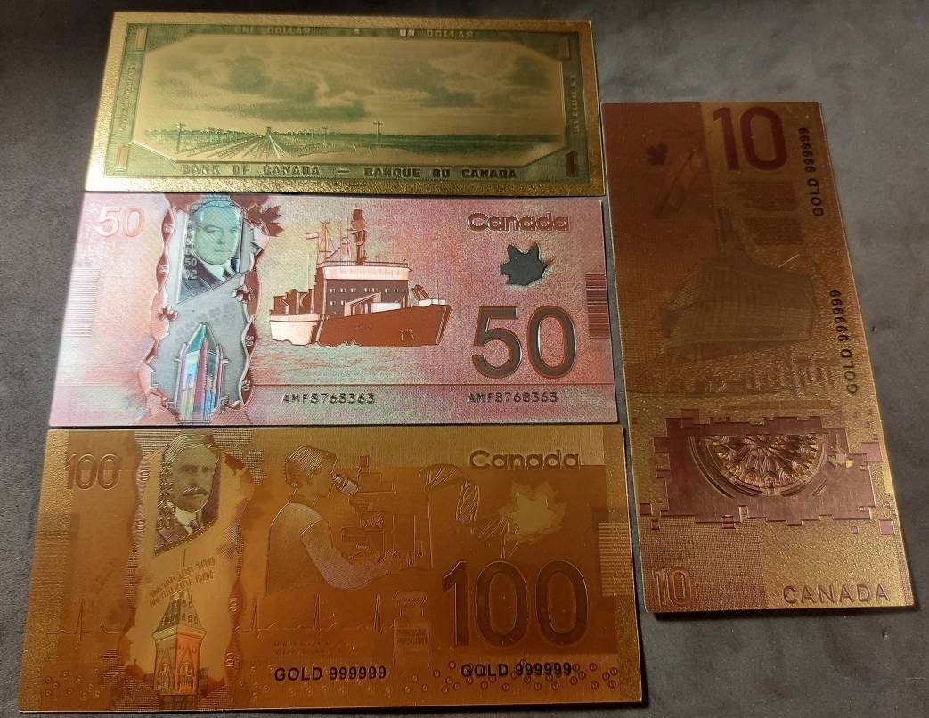 Canada ~ COLOR FOIL Note Set; 1 to 100 Dollars; Popular Set; Beautiful Colors; 4 Notes each set