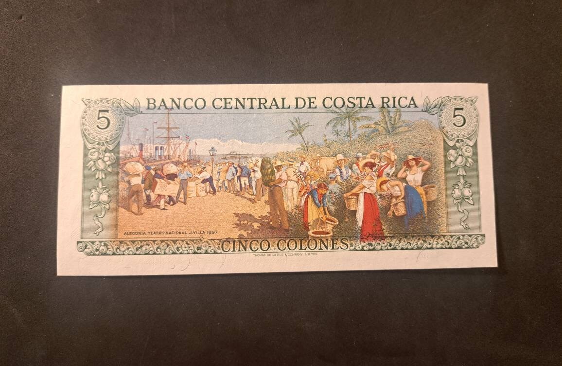 Costa Rica 5 Colones, P-236e; UNCIRCULATED, 1992; beautiful note