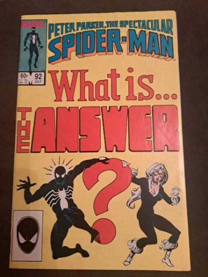 Peter Parker The SPECTACULAR SPiDERMAN #92 1984 (F-VF 8.0); Direct Edition; Black Costume