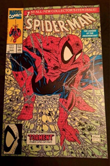 SPiDER-MAN #1 Green Variant edition from 1990; Todd McFarlane, Marvel Comics; High Grade (NM 9.2)