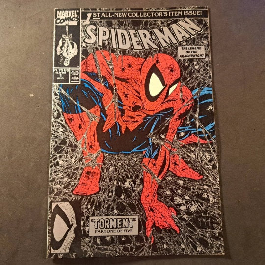 SPiDER-MAN #1 Silver/Black Variant edition from 1990; Todd McFarlane, Marvel Comics; High Grade (NM 9.2)