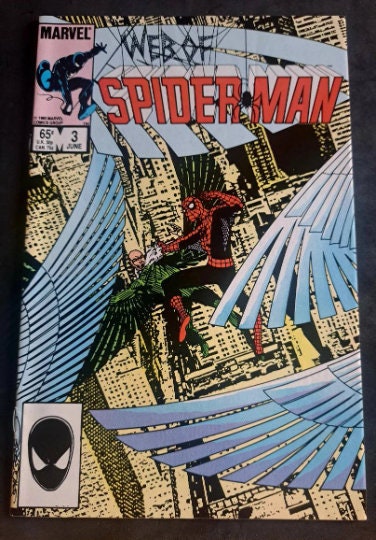 WEB Of SPiDERMAN #3 from 1985; (VF-NM 9.0 - With Color Bleed) Direct Edition; John Byrne Art
