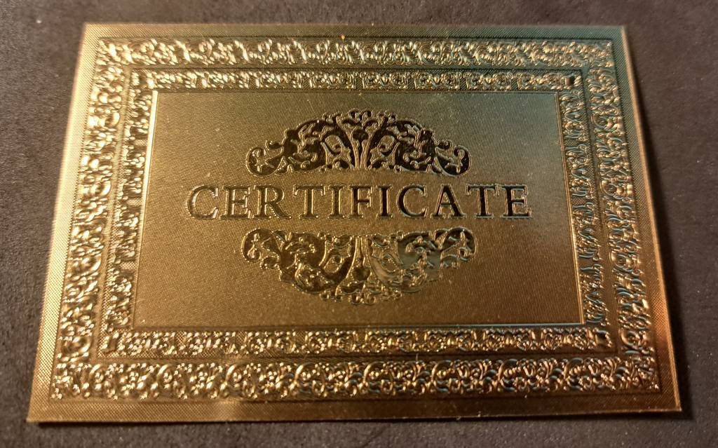 Canada 100 Dollars FANTASY .9999 GOLD FOiL Note with COA