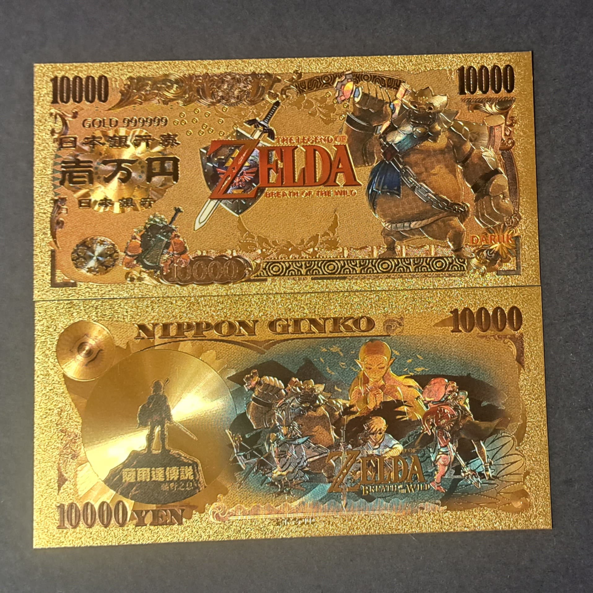 DARUK from The Legend of Zelda: Breath of the Wild; .9999 GOLD FOiL 10000 Yen Note; Comes in a collector display holder