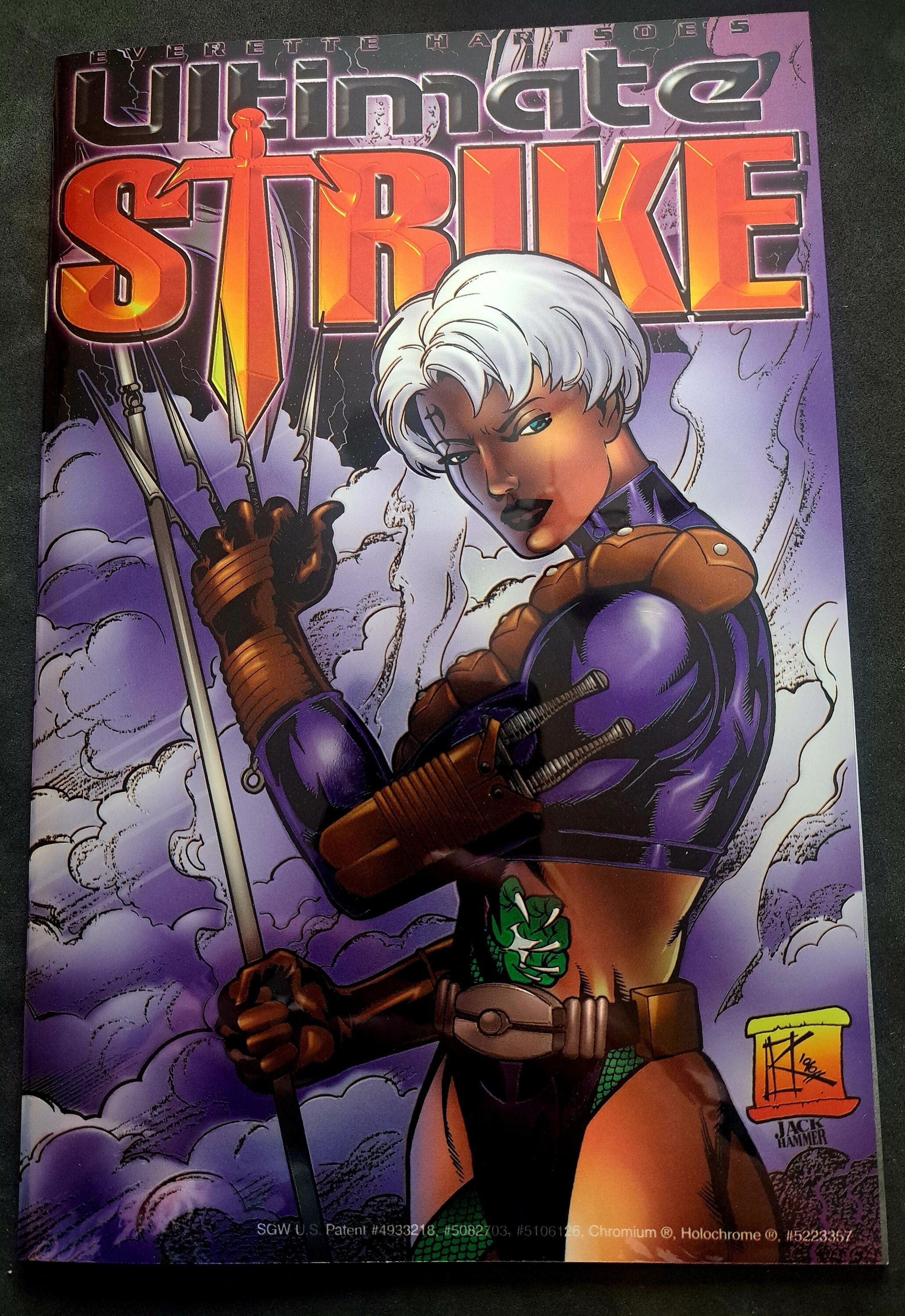 ULTIMATE STRIKE #1; Beautiful wrap around Chromium Cover; London Night Comics 1997; High Grade (Vf-NrMt 9.2)