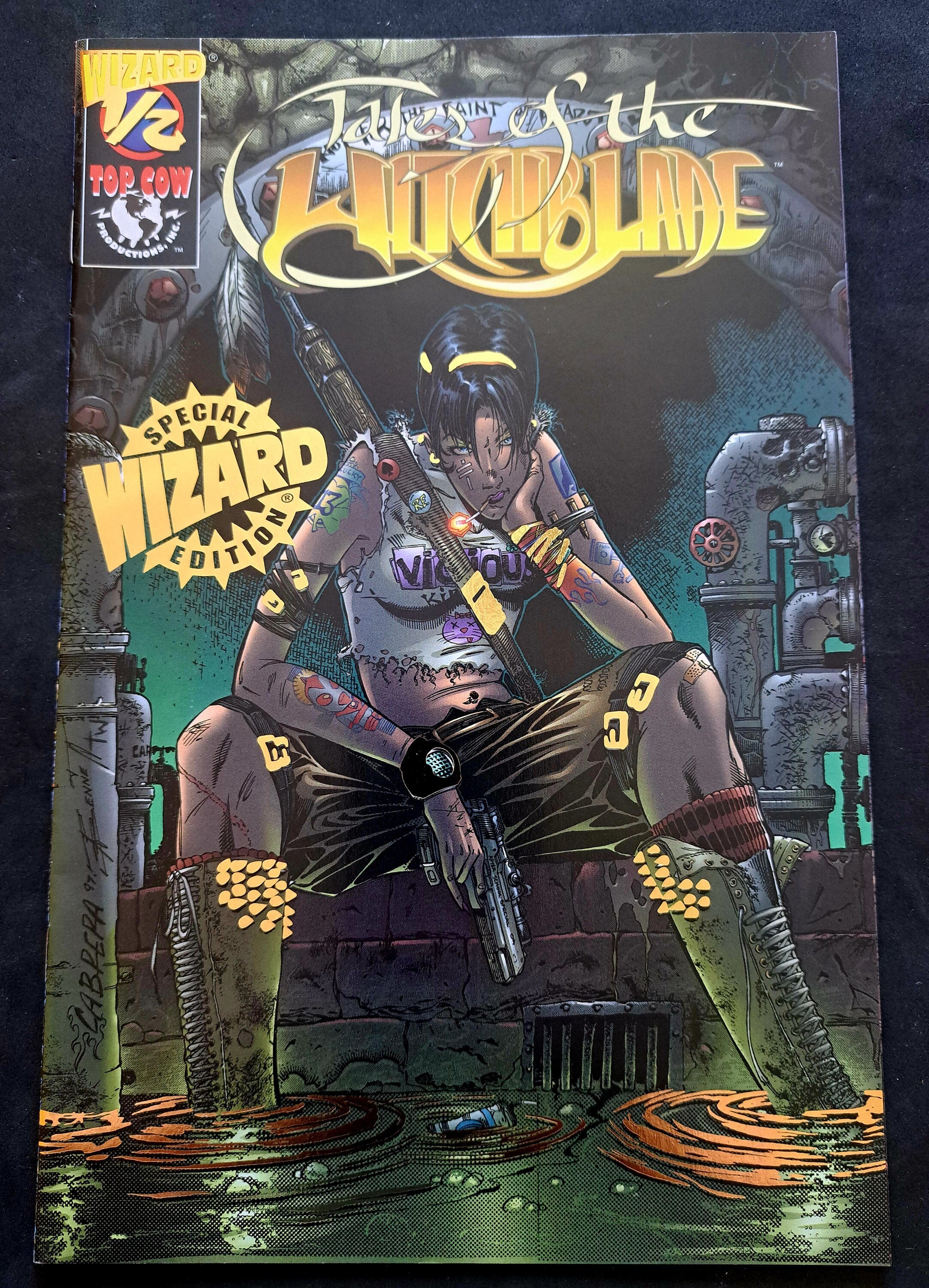 Tales of The WITCHBLADE #1/2 Wizard Limited edition from 1996; Gold Foil Variant; Certificate of Authenticity; High Grade (NM 9.2)