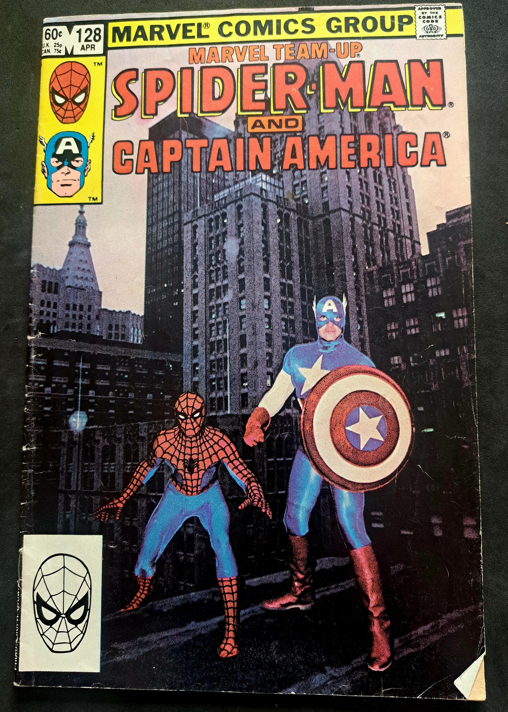 Marvel Team Up #128 Spiderman and Captain America; 1983; Bronze Age Comic; Marvel Comics; Grades Fine (F)