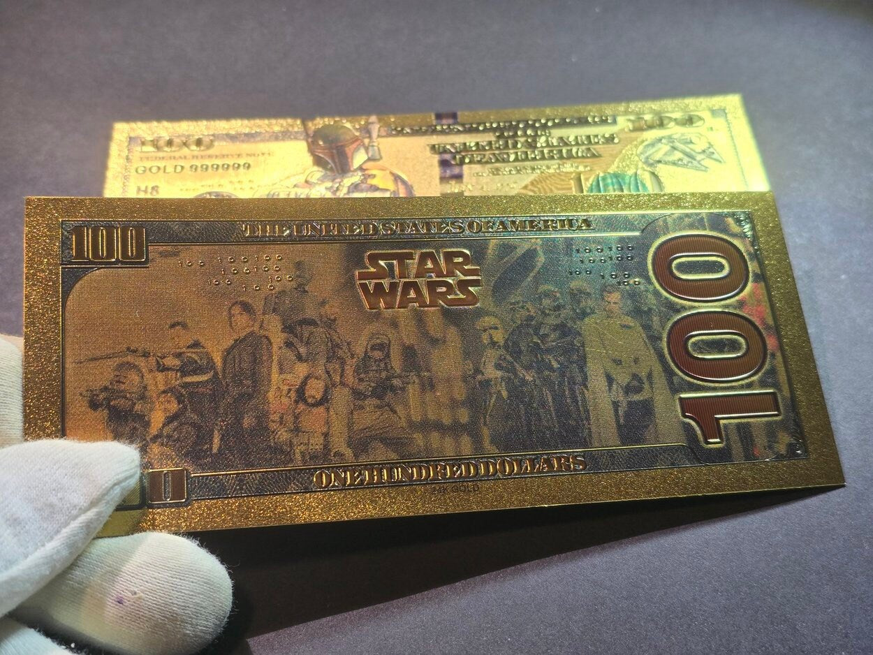 KYLO REN: Star Wars Galaxy .9999 GOLD Foil 100 Fantasy Note; Full color scene on back; Comes in a Collector Display holder