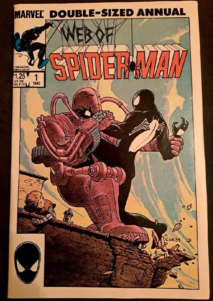 WEB of SPiDER-MAN Annual #1 1985 (VF 8.5); Black Suit Spidey; Marvel Direct Edition