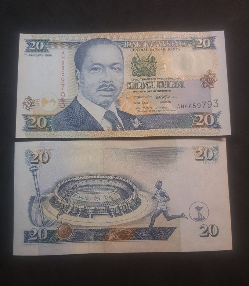KENYA 20 Shillings; P-35a2; UNCIRCULATED from 1996; featuring Sports Complex