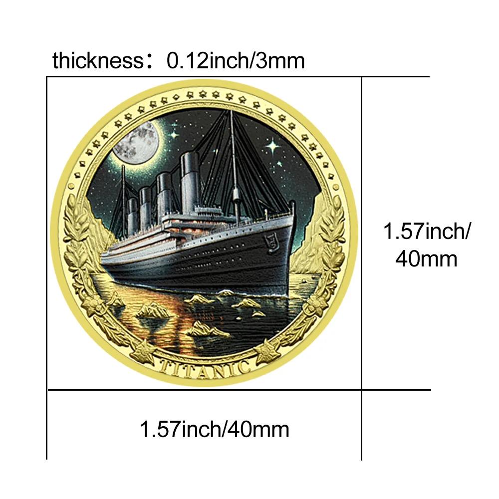 TITANIC ~ Stunning Color and .9999 Gold Layered Commemorative FANTASY Coin ~ In Special Capsule - Challenge Coin