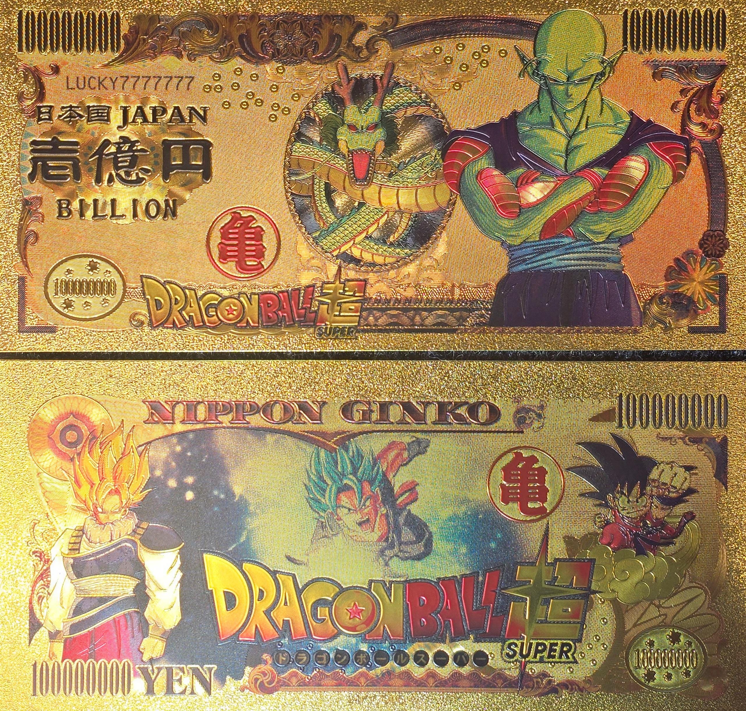 PICCOLO from Super Dragon Ball Z; .9999 GOLD FOil Billion Yen Note; Comes in a collector display holder