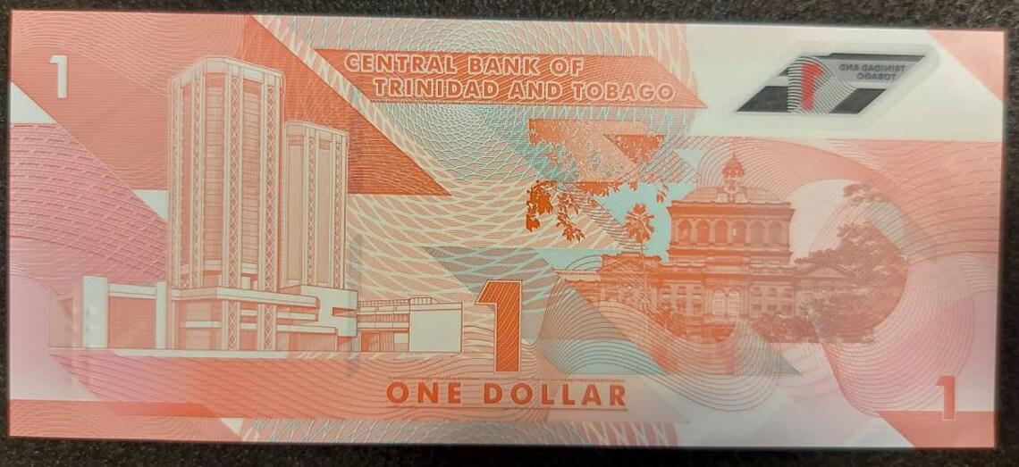 TRINIDAD & TOBAGGO 1 Dollar, B-236a, UNCIRCULATED, 2021; Bird of Paradise; Crest; Polymer