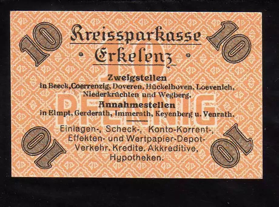 GERMAN Notgeld, ERKELENZ 10 Pfennig, Uncirculated from 1921