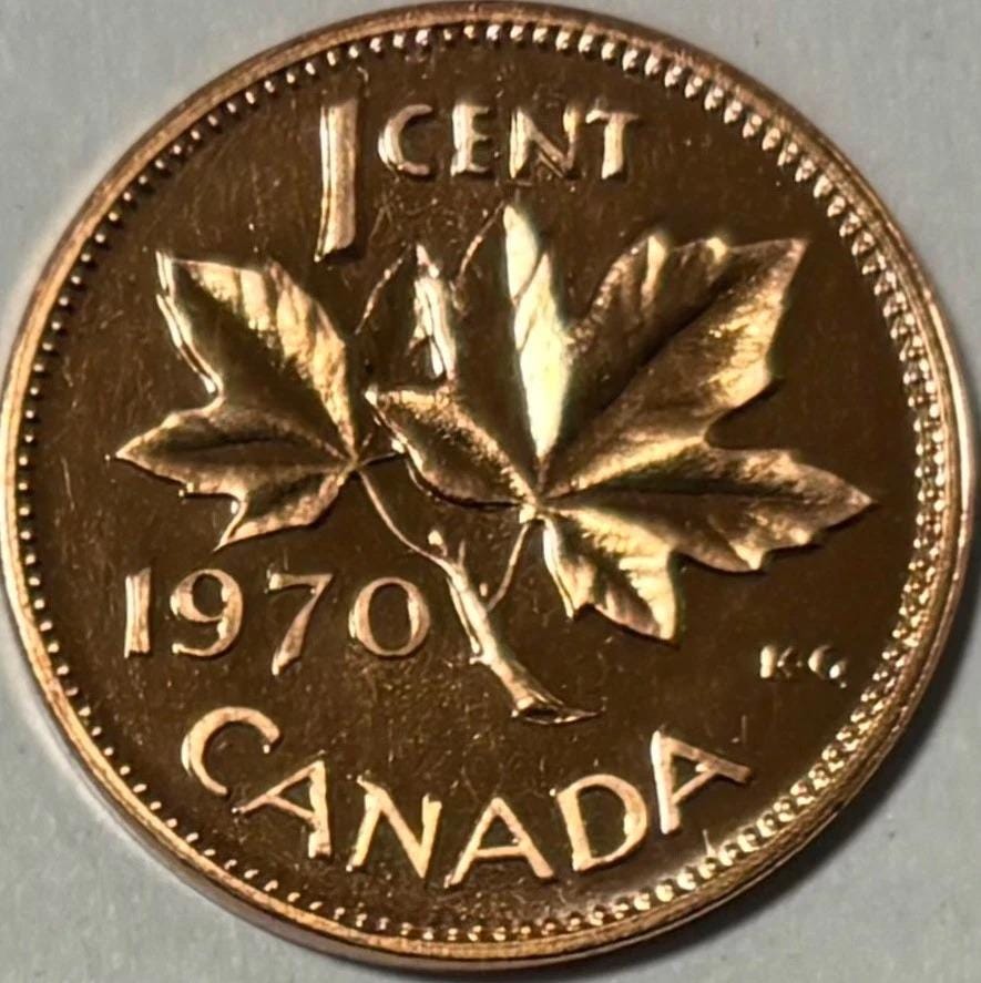 1970 Canadian Penny ~ CHOiCE Brilliantly UNCIRCULATED (BU) One Cent Coin; Queen Elizabeth II; Copper Penny