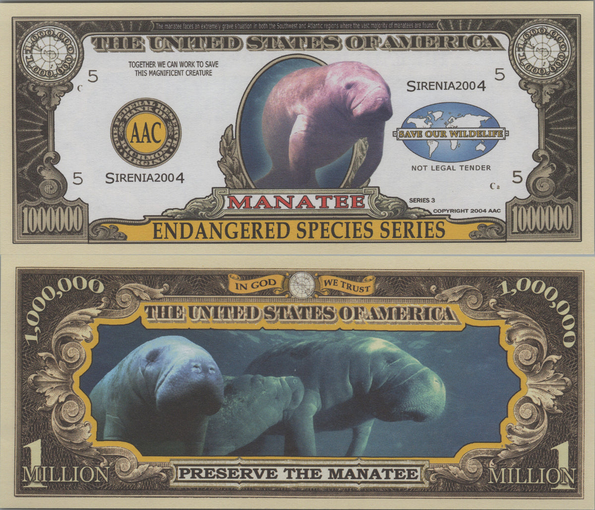 Manatee, Fantasy Million Note, Endangered Species Series