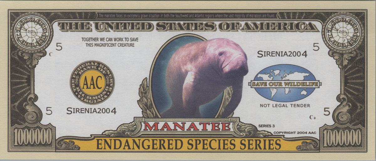 Manatee, Fantasy Million Note, Endangered Species Series
