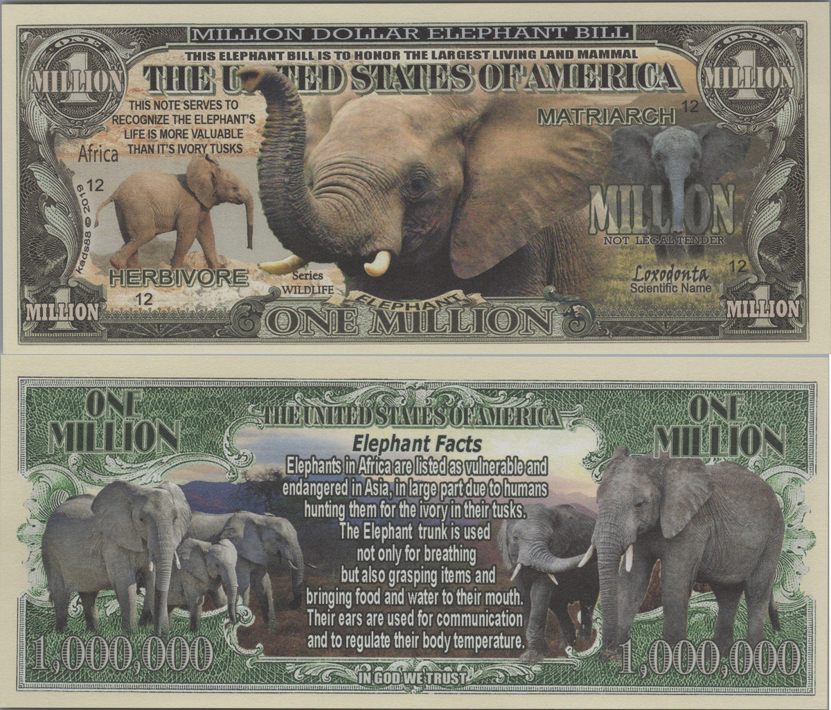 Elephants, Fantasy Million Note, Wildlife Series