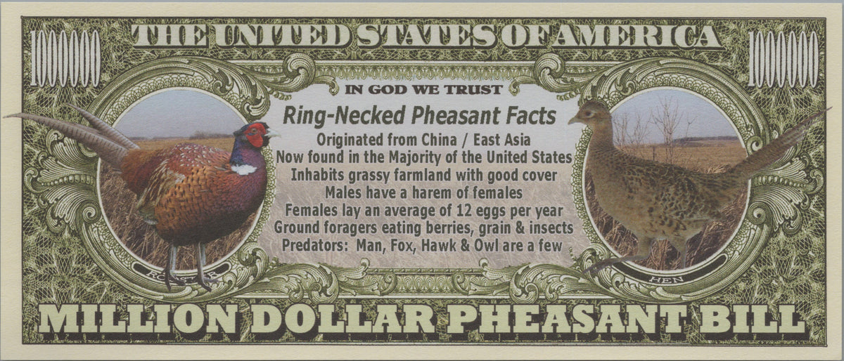 Ring-Necked Pheasants, Fantasy Million Note, Wildlife Series