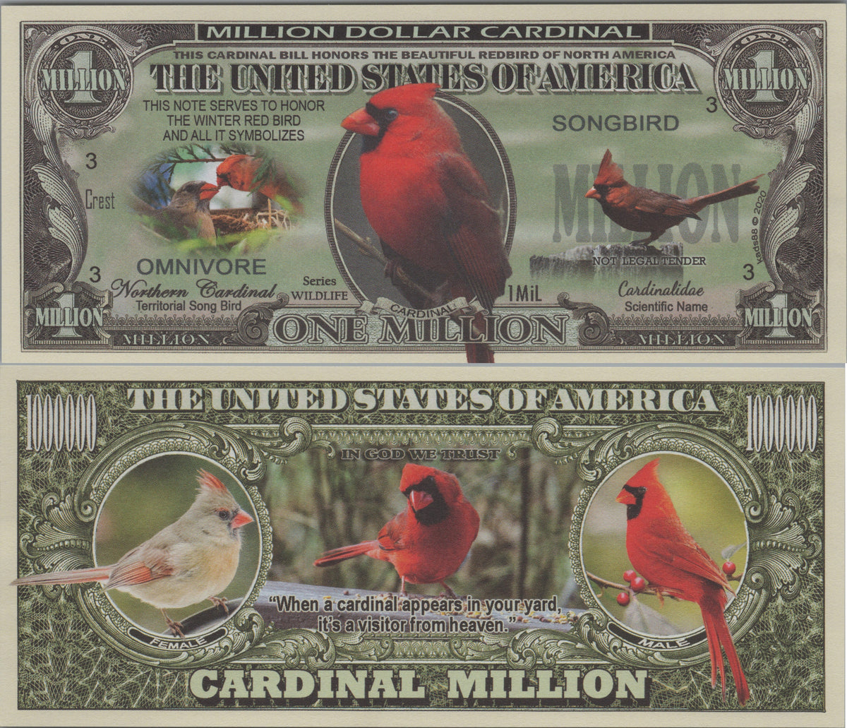Cardinals, Fantasy Million Note, Wildlife Series