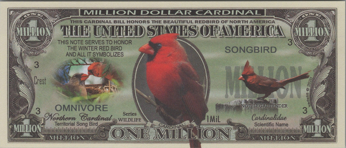 Cardinals, Fantasy Million Note, Wildlife Series
