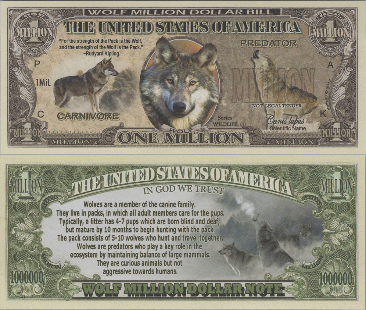 Wolves, Fantasy Million Note, Wildlife Series