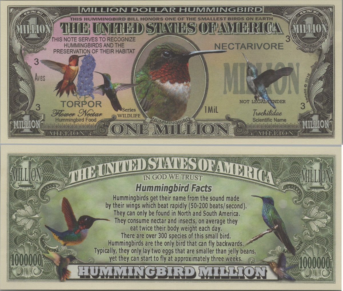 Hummingbirds, Fantasy Million Note, Wildlife Series